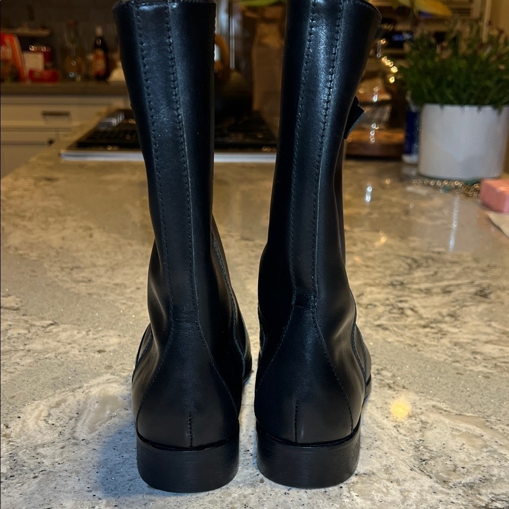 J. Crew Black Leather Billie Short Riding Boots Size 6.5 - Picture 6 of 13